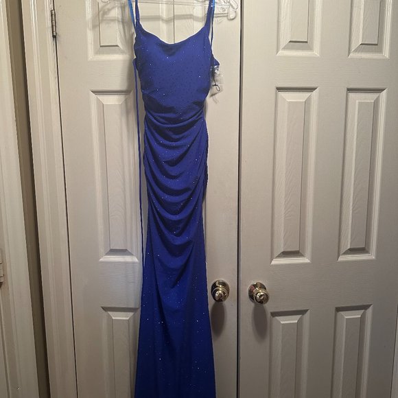 XS - Royal Blue Elegant Cocktail Dress - sold out in store -  never used! - Picture 3 of 5